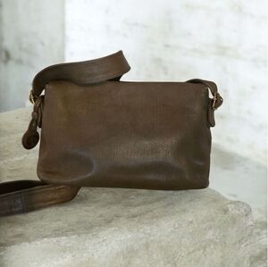 Bagheera Vintage Leather Shoulder Bag, Made in Italy